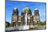 Berlin, Germany. Museum Island, Berlin Cathedral and water fountain-Miva Stock-Mounted Photographic Print