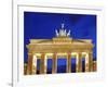 Berlin, Germany. Quadriga atop the Brandenburg gate in the evening-Miva Stock-Framed Photographic Print