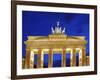 Berlin, Germany. Quadriga atop the Brandenburg gate in the evening-Miva Stock-Framed Photographic Print