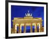 Berlin, Germany. Quadriga atop the Brandenburg gate in the evening-Miva Stock-Framed Photographic Print