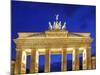 Berlin, Germany. Quadriga atop the Brandenburg gate in the evening-Miva Stock-Mounted Photographic Print