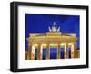 Berlin, Germany. Quadriga atop the Brandenburg gate in the evening-Miva Stock-Framed Photographic Print