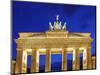 Berlin, Germany. Quadriga atop the Brandenburg gate in the evening-Miva Stock-Mounted Photographic Print