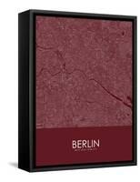 Berlin, Germany Red Map-null-Framed Stretched Canvas