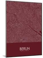Berlin, Germany Red Map-null-Mounted Poster