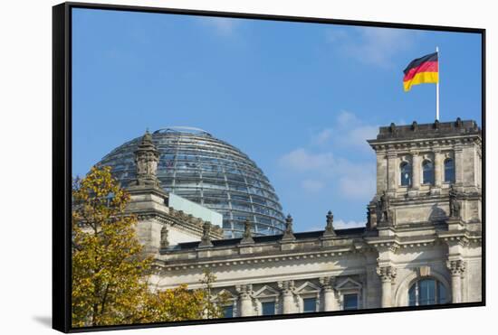 Berlin, Germany Reichstag Building Famous City Center-Bill Bachmann-Framed Stretched Canvas