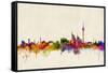 Berlin Germany Skyline-Michael Tompsett-Framed Stretched Canvas