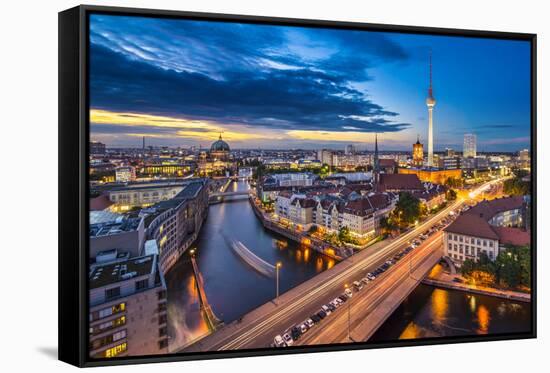 Berlin, Germany Viewed from above the Spree River.-SeanPavonePhoto-Framed Stretched Canvas