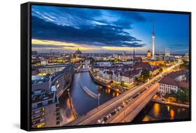 Berlin, Germany Viewed from above the Spree River.-SeanPavonePhoto-Framed Stretched Canvas