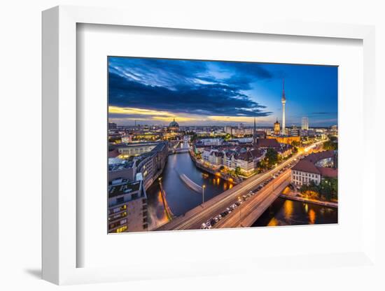 Berlin, Germany Viewed from above the Spree River.-SeanPavonePhoto-Framed Photographic Print
