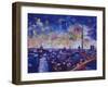 Berlin Impressive Skyline at Night-M. Bleichner-Framed Art Print