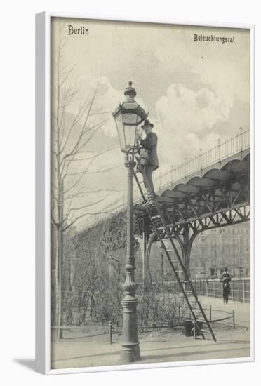 Berlin, Lighting the Gas Lights-null-Framed Photographic Print