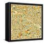 Berlin Map-Jazzberry Blue-Framed Stretched Canvas