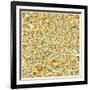 Berlin Map-Jazzberry Blue-Framed Art Print