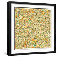 Berlin Map-Jazzberry Blue-Framed Art Print