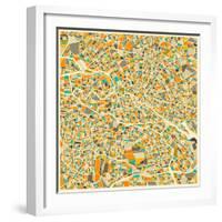 Berlin Map-Jazzberry Blue-Framed Art Print