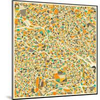 Berlin Map-Jazzberry Blue-Mounted Art Print