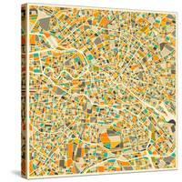 Berlin Map-Jazzberry Blue-Stretched Canvas