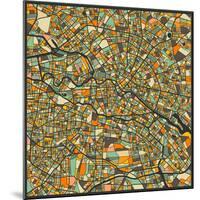 Berlin Map-Jazzberry Blue-Mounted Premium Giclee Print