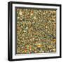 Berlin Map-Jazzberry Blue-Framed Art Print