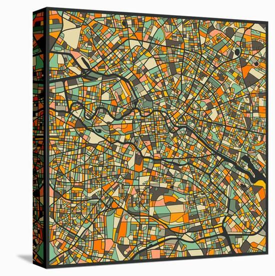 Berlin Map-Jazzberry Blue-Stretched Canvas