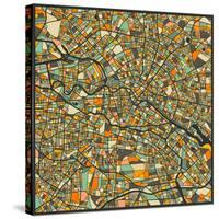 Berlin Map-Jazzberry Blue-Stretched Canvas