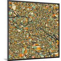 Berlin Map-Jazzberry Blue-Mounted Art Print