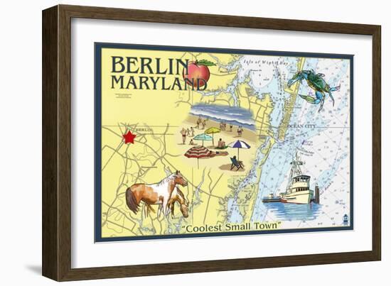 Berlin, Maryland - Nautical Chart-Lantern Press-Framed Art Print