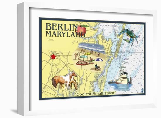 Berlin, Maryland - Nautical Chart-Lantern Press-Framed Art Print