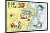 Berlin, Maryland - Nautical Chart-Lantern Press-Mounted Art Print