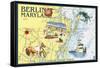 Berlin, Maryland - Nautical Chart-Lantern Press-Framed Stretched Canvas