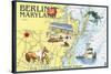 Berlin, Maryland - Nautical Chart-Lantern Press-Stretched Canvas