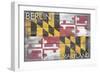 Berlin, Maryland State Flag - Barnwood Painting-Lantern Press-Framed Art Print