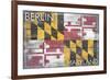 Berlin, Maryland State Flag - Barnwood Painting-Lantern Press-Framed Premium Giclee Print