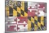 Berlin, Maryland State Flag - Barnwood Painting-Lantern Press-Mounted Premium Giclee Print