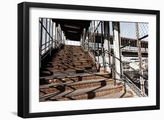 Berlin-Marzahn, City Railroad Station, Stairs-Catharina Lux-Framed Photographic Print