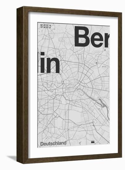 Berlin Minimal Map-Florent Bodart-Framed Giclee Print