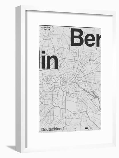 Berlin Minimal Map-Florent Bodart-Framed Giclee Print