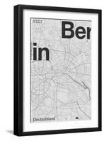 Berlin Minimal Map-Florent Bodart-Framed Giclee Print