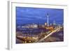 Berlin Mitte, Central Distric of Berlin with 368M Tall Tv Tower Seen from Fischerinsel at Dusk-David Bank-Framed Photographic Print