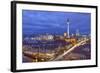 Berlin Mitte, Central Distric of Berlin with 368M Tall Tv Tower Seen from Fischerinsel at Dusk-David Bank-Framed Photographic Print