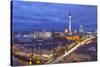 Berlin Mitte, Central Distric of Berlin with 368M Tall Tv Tower Seen from Fischerinsel at Dusk-David Bank-Stretched Canvas