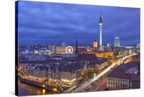 Berlin Mitte, Central Distric of Berlin with 368M Tall Tv Tower Seen from Fischerinsel at Dusk-David Bank-Stretched Canvas