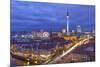 Berlin Mitte, Central Distric of Berlin with 368M Tall Tv Tower Seen from Fischerinsel at Dusk-David Bank-Mounted Photographic Print