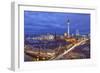 Berlin Mitte, Central Distric of Berlin with 368M Tall Tv Tower Seen from Fischerinsel at Dusk-David Bank-Framed Photographic Print