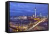 Berlin Mitte, Central Distric of Berlin with 368M Tall Tv Tower Seen from Fischerinsel at Dusk-David Bank-Framed Stretched Canvas