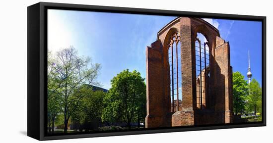 Berlin Mitte, Monastery Ruin in the Abbey Road with Views to the Tv Tower-Torsten Elger-Framed Stretched Canvas