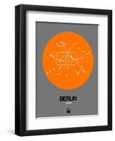 Berlin Orange Subway Map-NaxArt-Framed Art Print