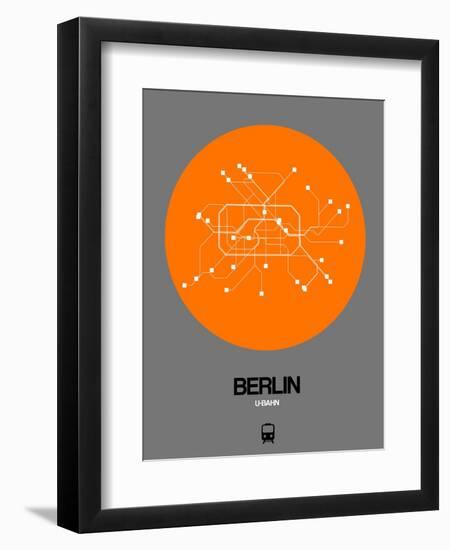 Berlin Orange Subway Map-NaxArt-Framed Art Print