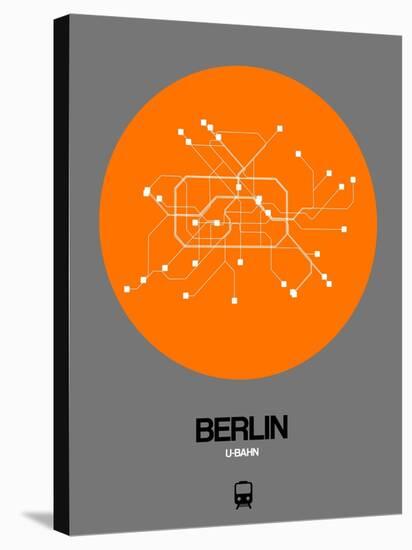 Berlin Orange Subway Map-NaxArt-Stretched Canvas